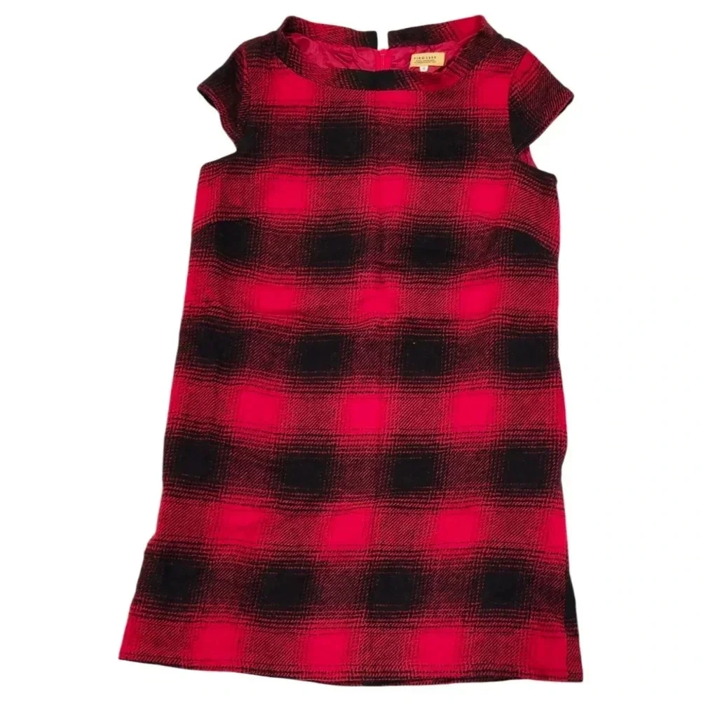 Piko 1988 Red Black Tartan Buffalo Plaid Checkered Shift Mini Dress Size Small